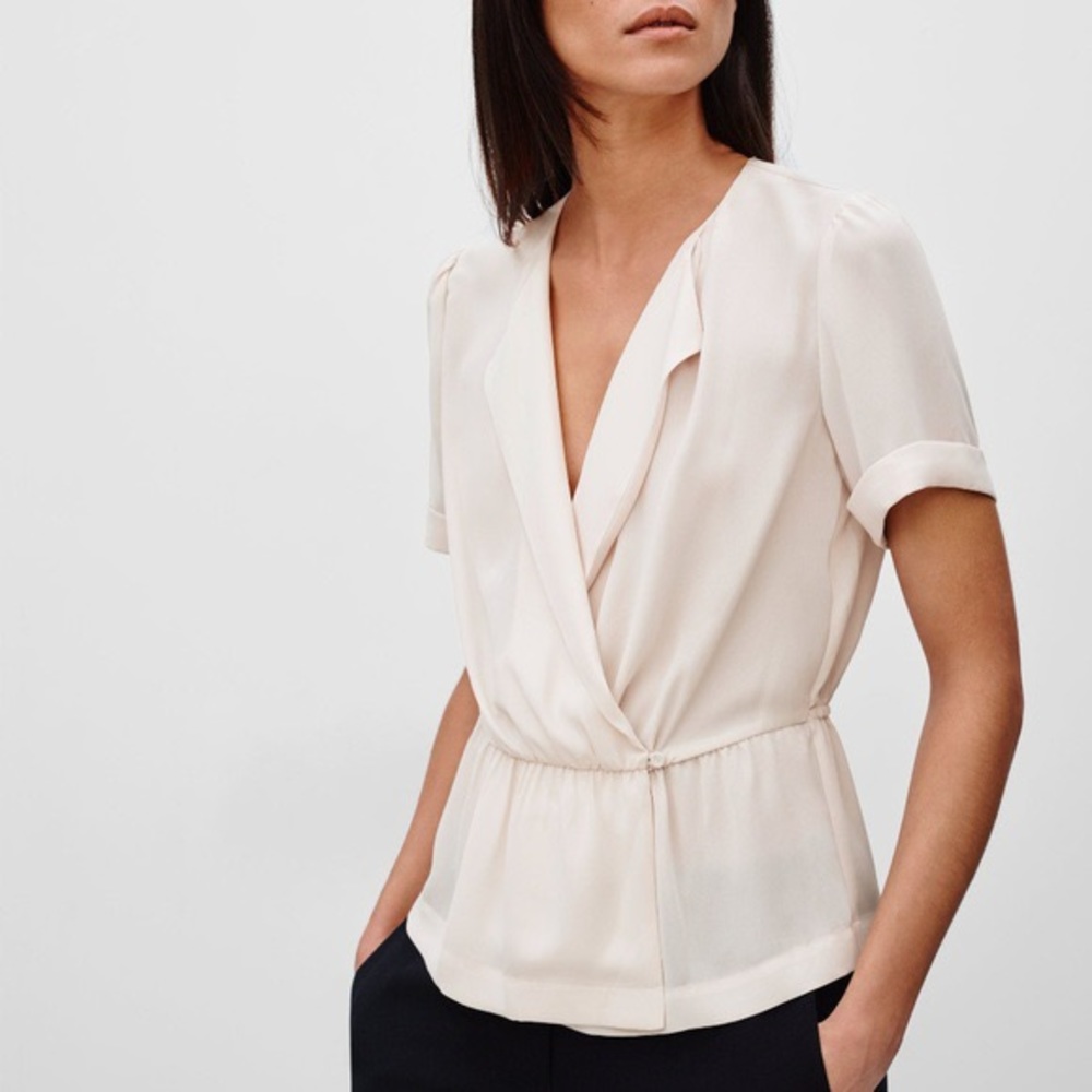 Aritzia Babaton Sherman Short Sleeve Wrap Top - Picture 4 of 4